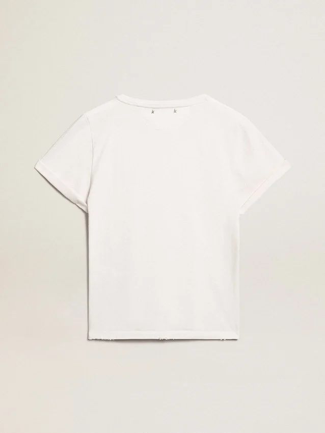 Slim-Fit-Damen-Hemd in Weiss mit Used-Look