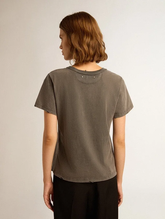 Slim-Fit-Hemd im Used-Look in Anthrazitgrau