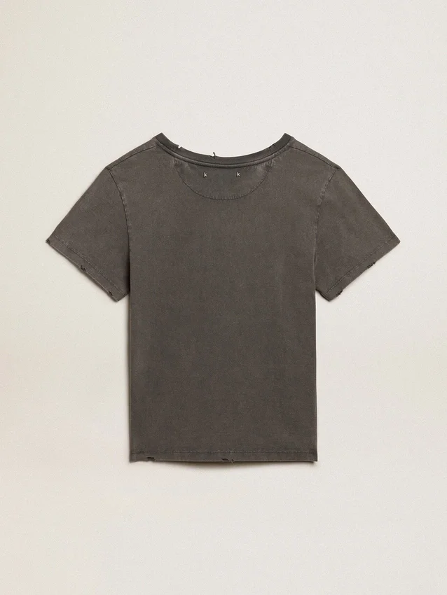Slim-Fit-Hemd im Used-Look in Anthrazitgrau