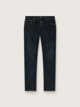 Slim-Fit-Herrenjeans aus dunklem Indigo-Stretch-Denim