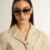 Sonnenbrille im Cameron-Stil mit Schildpattmuster