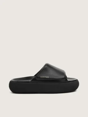 Space-Star-Slip-Ons für Herren aus schwarzem Leder