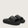 Space-Star-Slipper für Damen aus schwarzem Leder