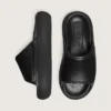 Space-Star-Slipper für Damen aus schwarzem Leder