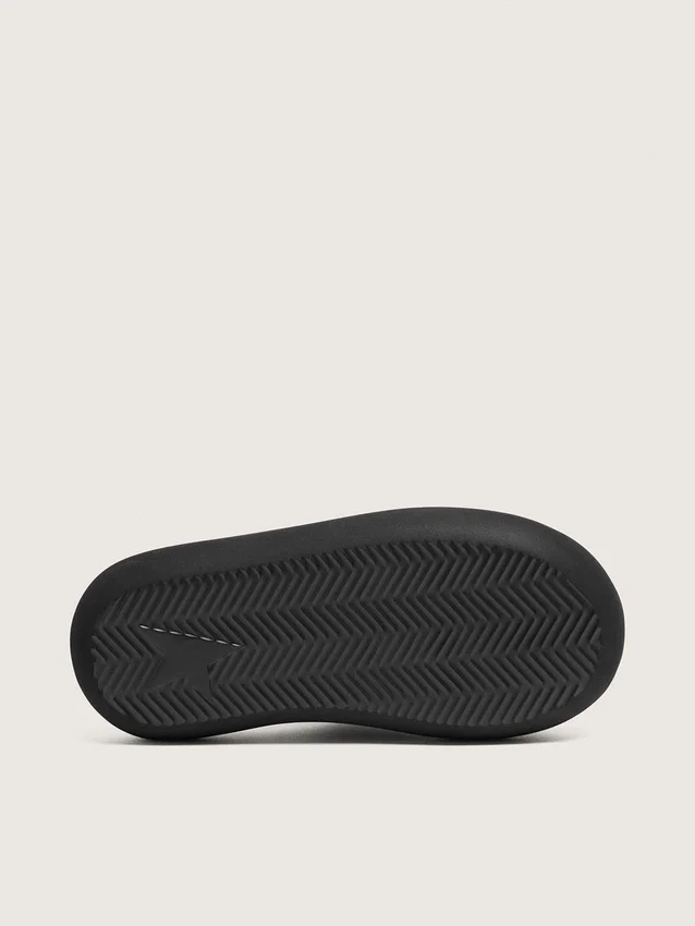 Space-Star-Slipper für Damen aus schwarzem Leder