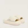 Space-Star-Slipper für Damen aus weissem Leder