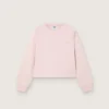 Star-Cropped-Sweatshirt für Mädchen aus rosa Baumwolle mit Aufnäher und Logo