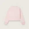 Star-Cropped-Sweatshirt für Mädchen aus rosa Baumwolle mit Aufnäher und Logo