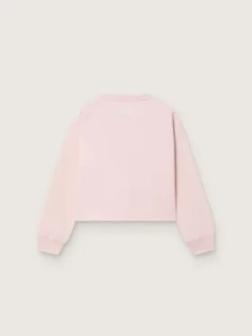 Star-Cropped-Sweatshirt für Mädchen aus rosa Baumwolle mit Aufnäher und Logo