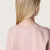 Star-Cropped-Sweatshirt für Mädchen aus rosa Baumwolle mit Aufnäher und Logo