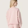 Star-Cropped-Sweatshirt für Mädchen aus rosa Baumwolle mit Aufnäher und Logo