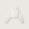 Star Damen-Cropped-Hoodie aus grau melierter Baumwolle