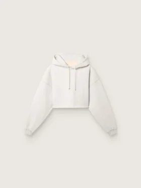 Star Damen-Cropped-Hoodie aus grau melierter Baumwolle