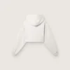 Star Damen-Cropped-Hoodie aus grau melierter Baumwolle