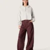 Star Damen-Cropped-Hoodie aus grau melierter Baumwolle