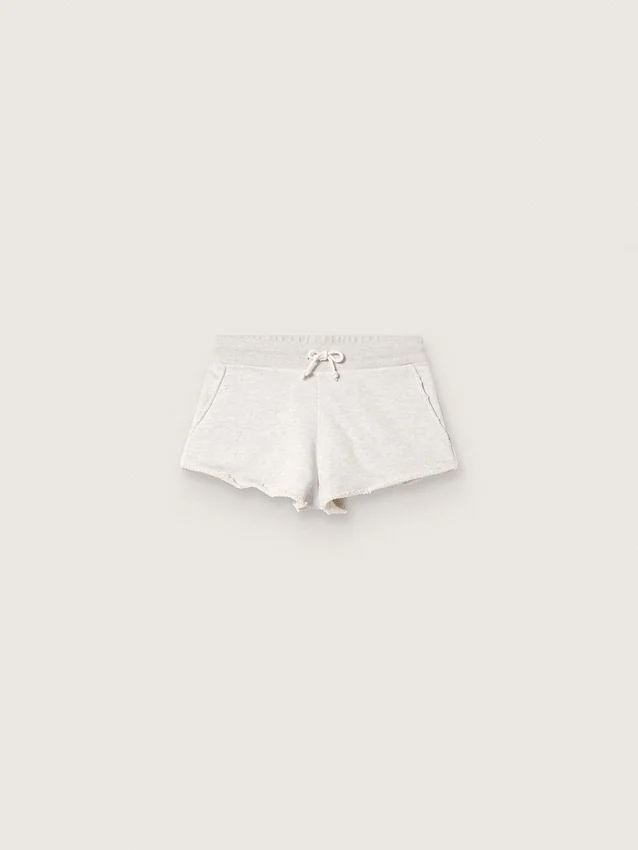 Star-Damen-Shorts aus grauem Melange-Fleece