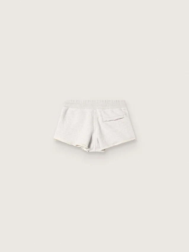 Star-Damen-Shorts aus grauem Melange-Fleece