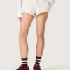 Star-Damen-Shorts aus grauem Melange-Fleece
