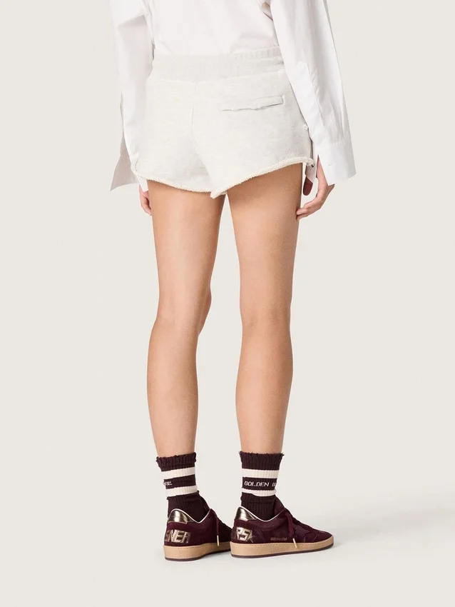 Star-Damen-Shorts aus grauem Melange-Fleece