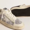 Stardan aus weissem Leder und Mesh mit weissem Lederstern