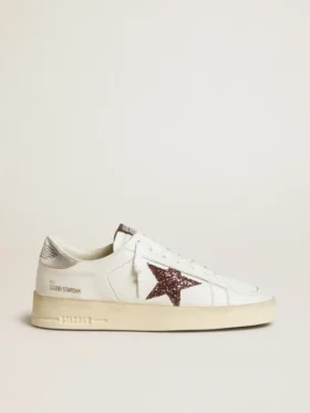 Stardan für Damen aus Nappa mit Glitzerstern und Fersenlasche aus Metallic-Leder
