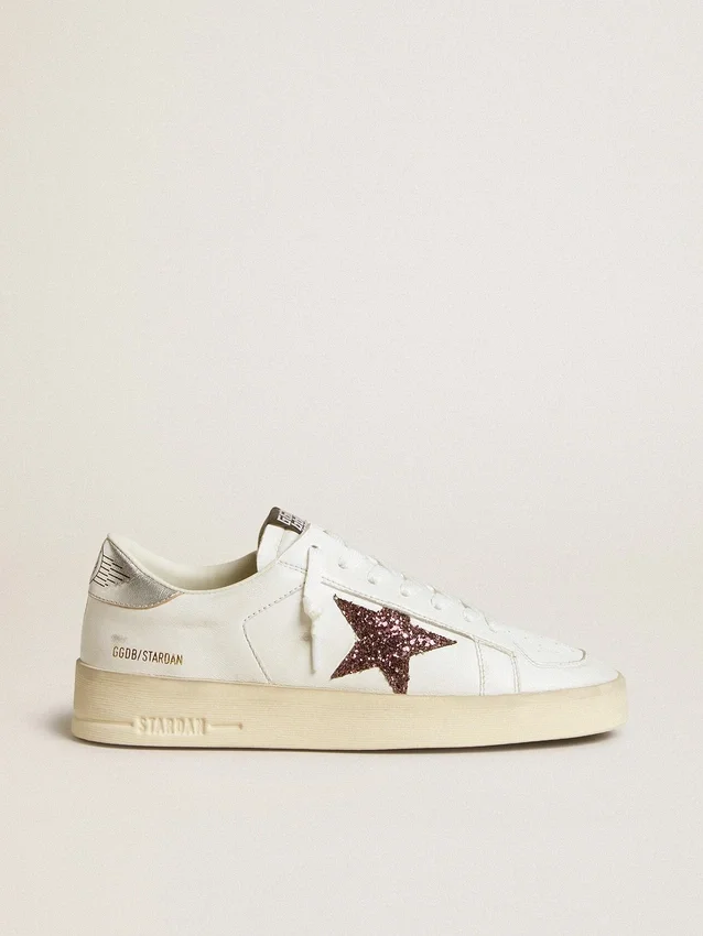 Stardan für Damen aus Nappa mit Glitzerstern und Fersenlasche aus Metallic-Leder