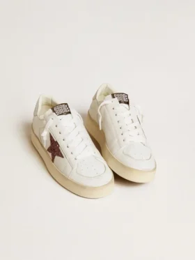 Stardan für Damen aus Nappa mit Glitzerstern und Fersenlasche aus Metallic-Leder