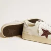 Stardan für Damen aus Nappa mit Glitzerstern und Fersenlasche aus Metallic-Leder