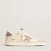 Stardan für Damen aus Nappa und Wildleder mit rosa Glitzerstern und Fersenlasche