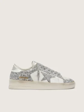 Stardan für Damen aus weissem Leder und mit Glitzer