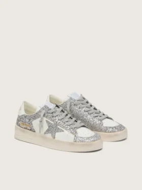 Stardan für Damen aus weissem Leder und mit Glitzer