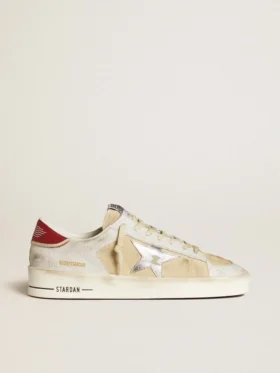 Stardan für Herren aus Nubuk- und Crackle-Leder mit silbernem Metallic-Lederstern