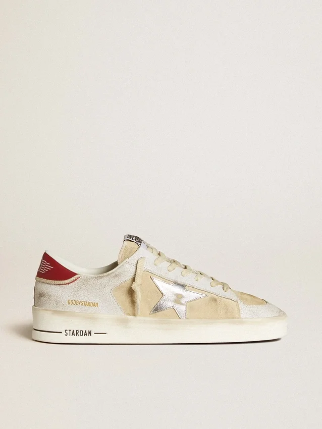 Stardan für Herren aus Nubuk- und Crackle-Leder mit silbernem Metallic-Lederstern