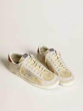 Stardan für Herren aus Nubuk- und Crackle-Leder mit silbernem Metallic-Lederstern