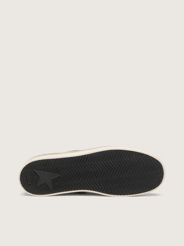 Stardan LTD für Herren aus weissem und olivgrünem Leder mit schwarzem Mesh und gelbem Lederstern