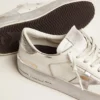 Stardan-Sneaker mit silbermetallischem Lederstern und Fersenlasche