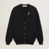 Strickjacke aus der Golden Collection aus dunkelblauer Baumwolle mit Used-Look