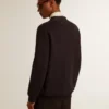 Strickjacke aus der Golden Collection aus dunkelblauer Baumwolle mit Used-Look