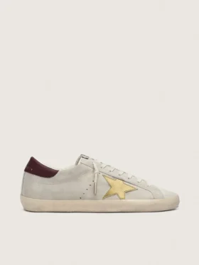 Super-Star CNY für Damen aus elfenbeinfarbenem Wildleder mit Stern aus Metallic-Leder und Fersenlasche aus Leder