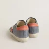 Super-Star für Damen aus blauem Nubukleder mit rosa Stern aus Wildleder und Fersenlasche