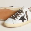 Super-Star für Damen aus Nappa mit Glitzerstern und roter Nappa-Fersenlasche