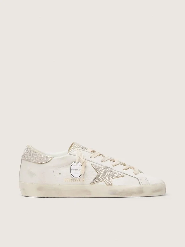 Super-Star für Damen aus Nappaleder mit Swarovski-Kristallstern und Fersenlasche