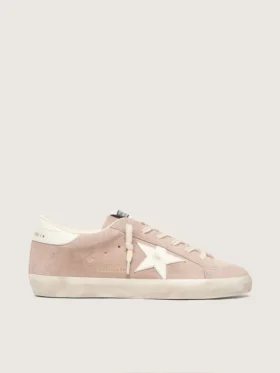 Super-Star für Damen aus puderrosa Wildleder mit weissem Stern