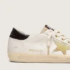 Super-Star für Damen aus weissem Leder mit goldenem Swarovski-Stern