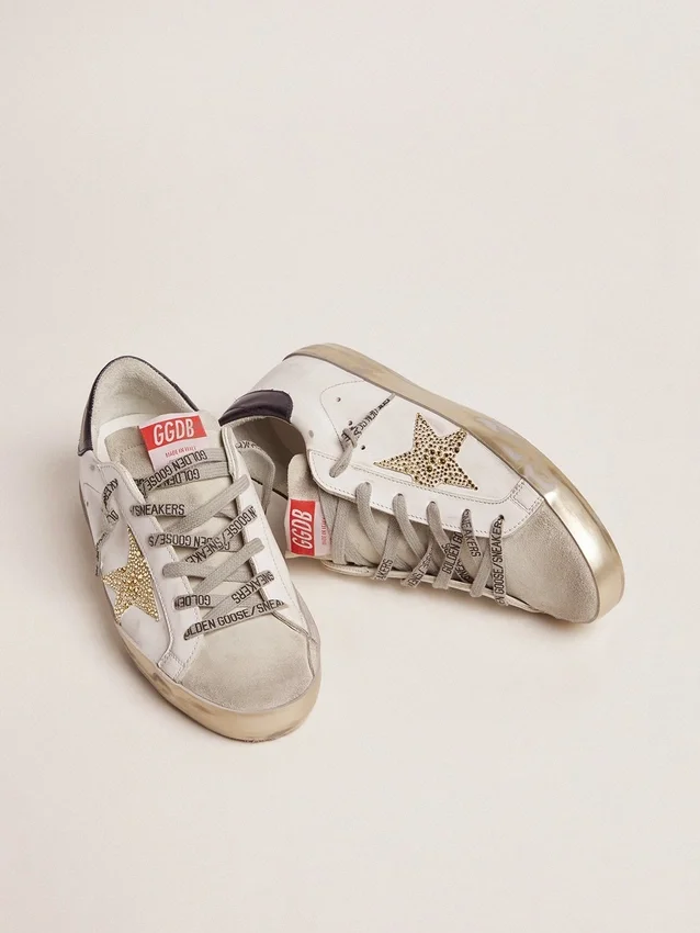 Super-Star für Damen mit blauer Fersenlasche und Swarovski-Kristallstern