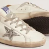 Super-Star für Damen mit Lammfellfutter und silbernem Glitzerstern