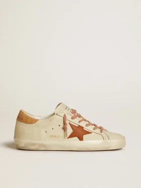 Super-Star für Damen mit Lederstern und Fersenlasche aus Leder mit Krokodil-Print