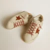 Super-Star für Damen mit Lederstern und Fersenlasche aus Leder mit Krokodil-Print