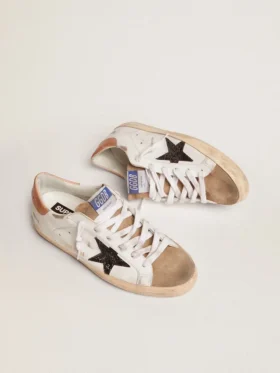Super-Star für Damen mit schwarzem Glitzerstern und rosa Fersenlasche