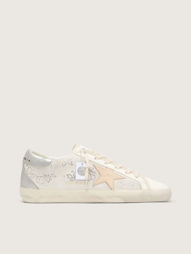 Super-Star für Damen mit Swarovski-Kristallen und rauchgrauem Lederstern